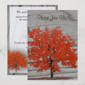 Invitation Mariage d'automne avec Barnwood 2 (Devant / Derrière)