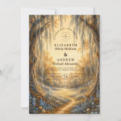 Invitation Mariage d'automne bleu élégant (Devant)