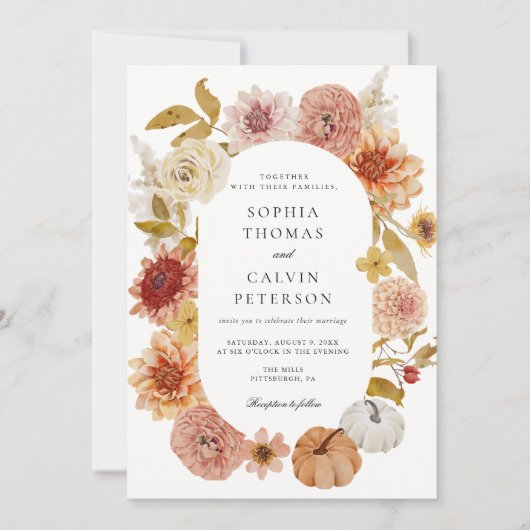 Invitation Mariage d'automne Boho (Devant)