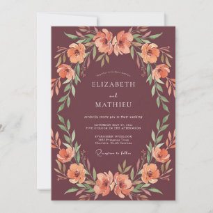 Invitation Mariage d'automne boisé en Bourgogne audacieux