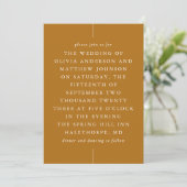 Invitation Mariage d'automne Brun Moutarde | Typographie Mode (Debout devant)