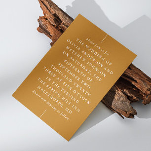 Invitation Mariage d'automne Brun Moutarde Typographie Mode
