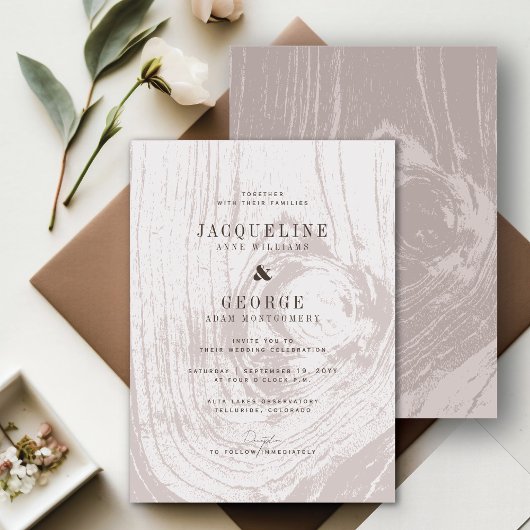 Invitation Mariage d'automne chic rustique moderne classique
