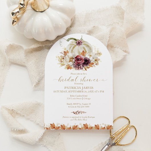 Invitation Mariage d'automne de citrouille