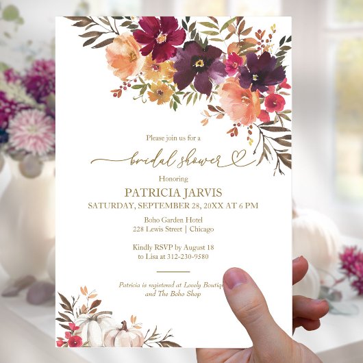 Invitation Mariage d'automne de citrouille