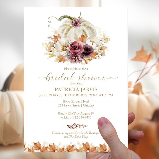 Invitation Mariage d'automne de citrouille