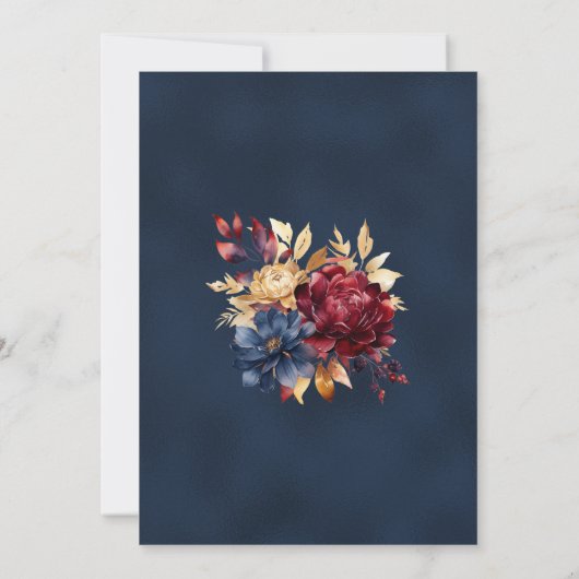 Invitation Mariage d'automne de Deep Navy (Dos)