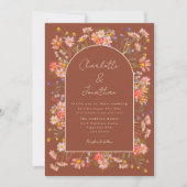 Invitation Mariage d'automne de style boho chic avec arche fl (Devant)