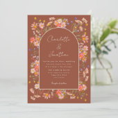 Invitation Mariage d'automne de style boho chic avec arche fl (Debout devant)
