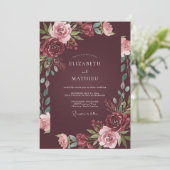 Invitation Mariage d'automne distingué de Bourgogne (Debout devant)