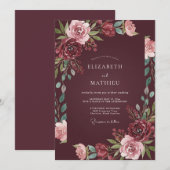 Invitation Mariage d'automne distingué de Bourgogne (Devant / Derrière)