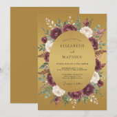 Invitation Mariage d'automne doré à Bourgogne (Devant / Derrière)