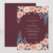 Invitation Mariage d'automne ensorcelant en Bourgogne (Devant / Derrière)