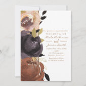 Invitation Mariage d'automne Fleurs Glamour Moderne Floral (Devant)