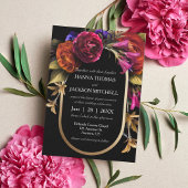 Invitation Mariage d'automne floral élégant et foncé