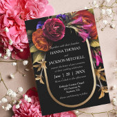 Invitation Mariage d'automne floral élégant et foncé