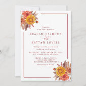 Invitation Mariage d'automne floral rustique (Devant)