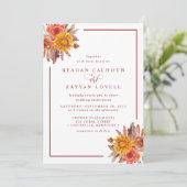Invitation Mariage d'automne floral rustique (Debout devant)