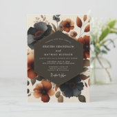 Invitation Mariage d'automne floral Sienne (Debout devant)
