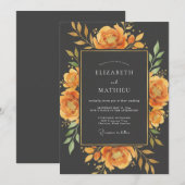 Invitation Mariage d'automne frappant ambre (Devant / Derrière)