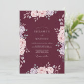 Invitation Mariage d'automne frappant de Bourgogne (Debout devant)