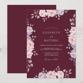 Invitation Mariage d'automne frappant de Bourgogne (Devant / Derrière)