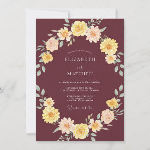 Invitation Mariage d'automne intense en Bourgogne