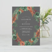 Invitation Mariage d'automne intense gris ardoise (Debout devant)