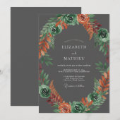 Invitation Mariage d'automne intense gris ardoise (Devant / Derrière)