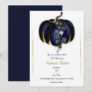 Invitation Mariage d'automne Livre pour enfants Citrouille Or