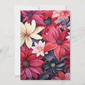 Invitation Mariage d'automne noir, blanc et rouge (Dos)