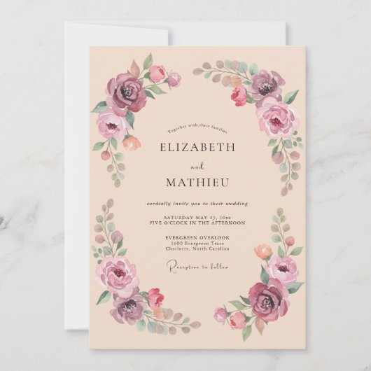 Invitation Mariage d'automne opulent Abricot (Devant)