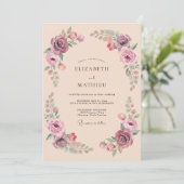 Invitation Mariage d'automne opulent Abricot (Debout devant)