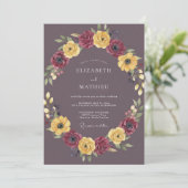 Invitation Mariage d'automne régale de prune (Debout devant)