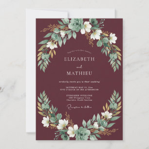 Invitation Mariage d'automne resplendissant en Bourgogne