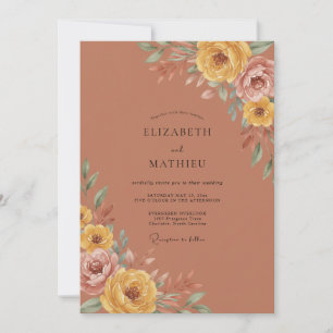 Invitation Mariage d'automne resplendissant en terre cuite