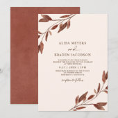 Invitation Mariage d'automne Rouille Brun Feuillage d'automne (Devant / Derrière)