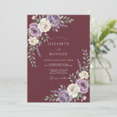 Invitation Mariage d'automne royal Bourgogne (Debout devant)
