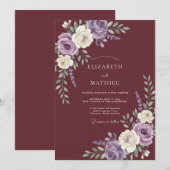Invitation Mariage d'automne royal Bourgogne (Devant / Derrière)