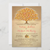 Invitation Mariage d'automne rustique aux lumières scintillan (Devant)