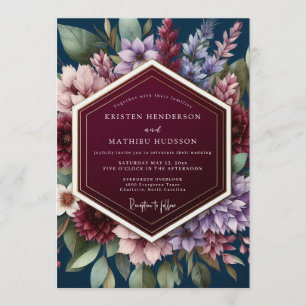 Invitation Mariage d'automne sophistiqué en Bourgogne