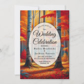 Invitation Mariage d'automne sous les bouleaux rustiques (Devant)