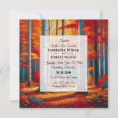 Invitation Mariage d'automne sous les bouleaux rustiques (Devant)