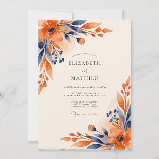 Invitation Mariage d'automne Terracotta Splendide (Devant)