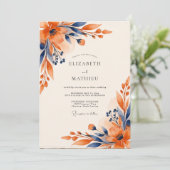 Invitation Mariage d'automne Terracotta Splendide (Debout devant)