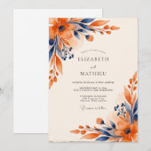Invitation Mariage d'automne Terracotta Splendide (Devant / Derrière)