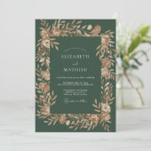 Invitation Mariage d'automne vert chasseur scintillant (Debout devant)