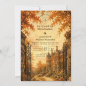 Invitation Mariage d'automne vintage (Devant)