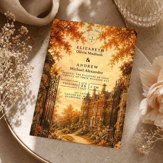 Invitation Mariage d'automne vintage