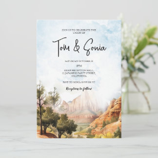 Invitation Mariage d'aventure en plein air du parc national Z